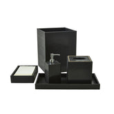 Bath Set (5pc Set), Black, With Crystal